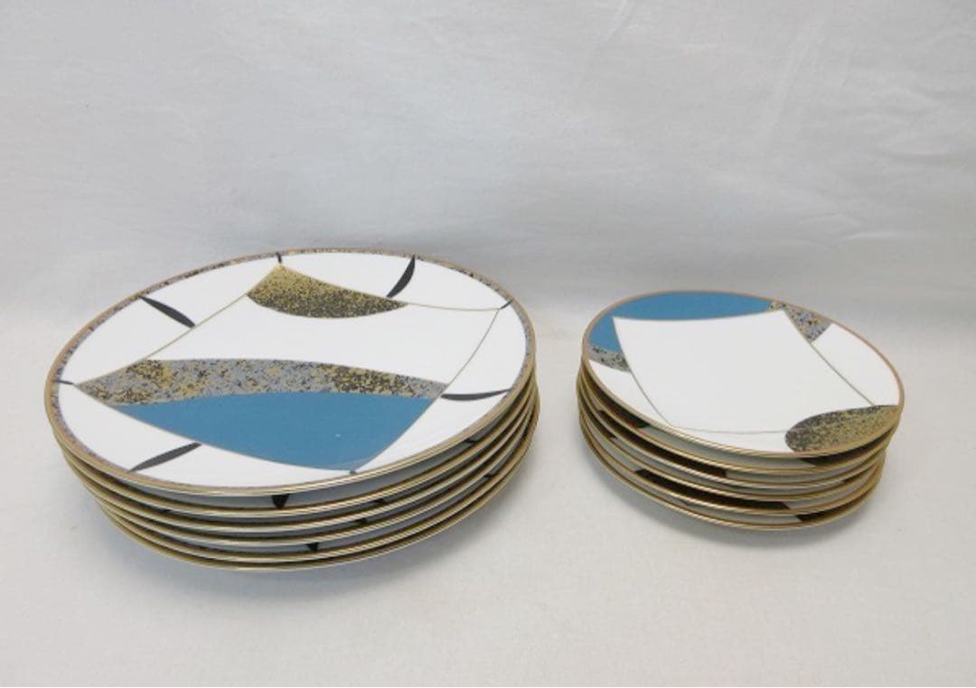 希少 洋食器 Noritake ノリタケ 金彩色絵 大皿6枚 中皿6枚 丸皿