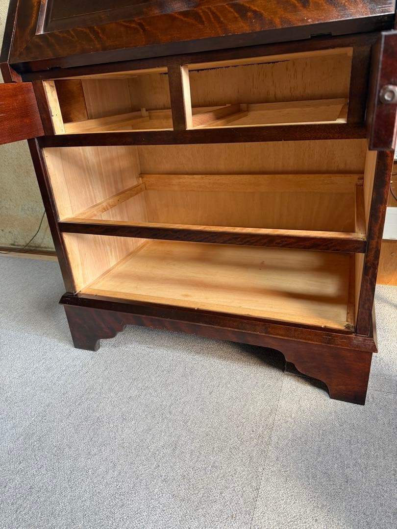 北海道民芸家具 ライティングビューロー カバ材 書斎収納