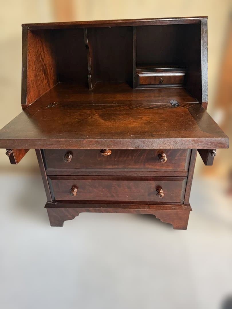 北海道民芸家具 ライティングビューロー カバ材 書斎収納