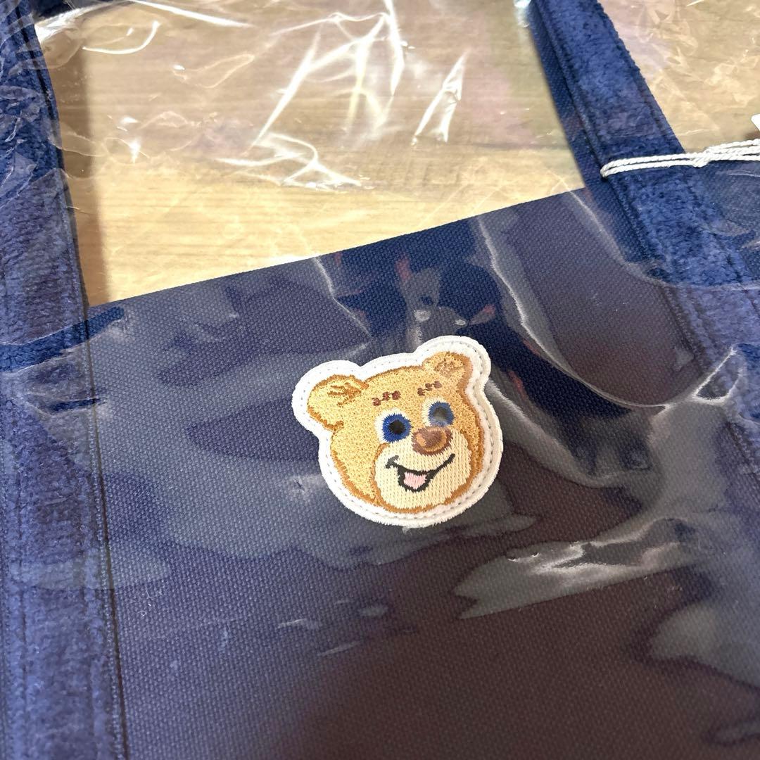 新品　FEILER オールドテディ　ワッペントートバッグ　ネイビー　大