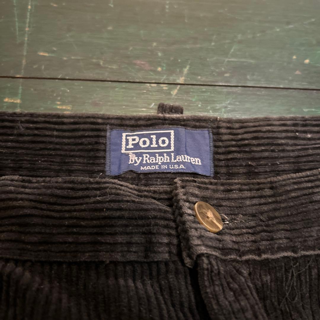90s ラルフローレン　USA製 コーデュロイパンツ　ブラック