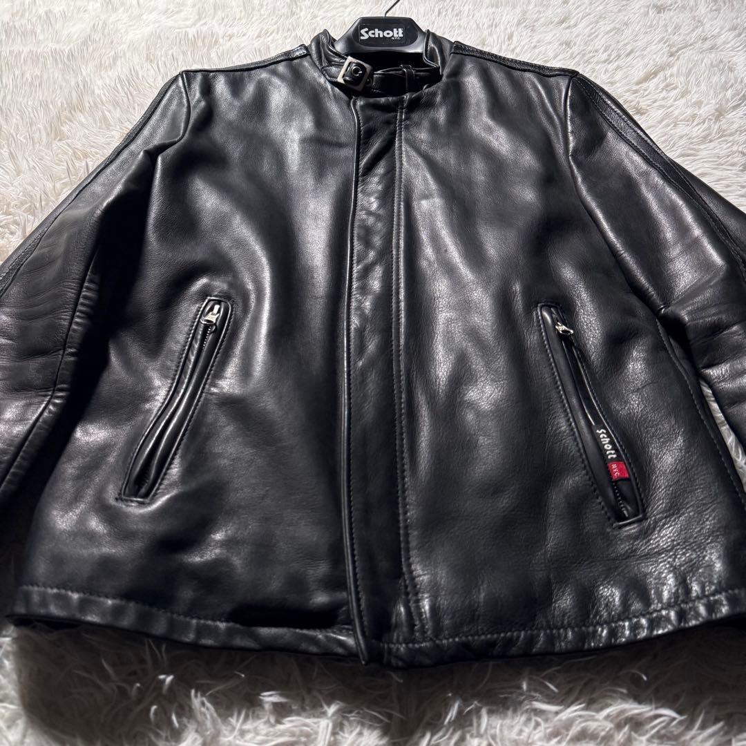 美品/激レア✨schott ライダースジャケット　147 本革　ブラック　38
