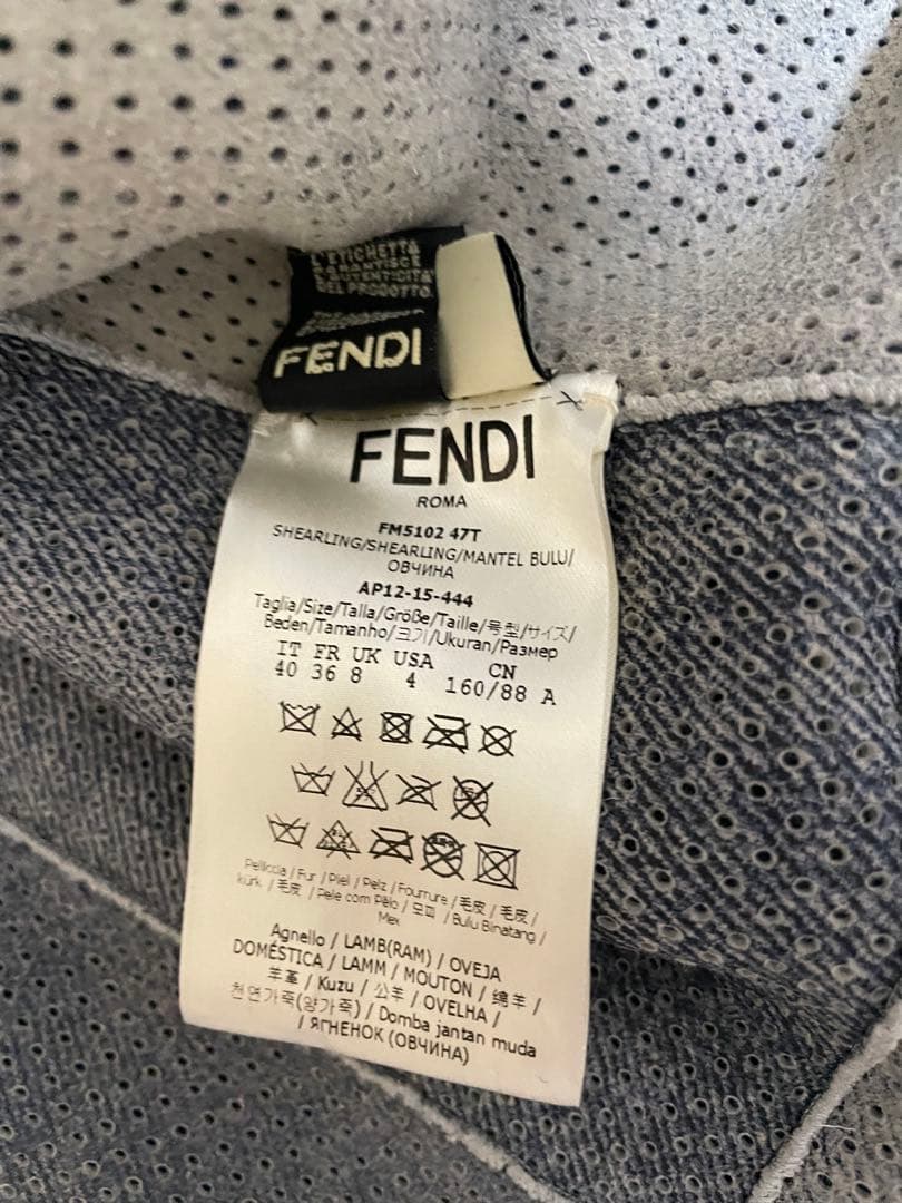 新品、未使用！フェンディムートンロングコート　きれいなブルー