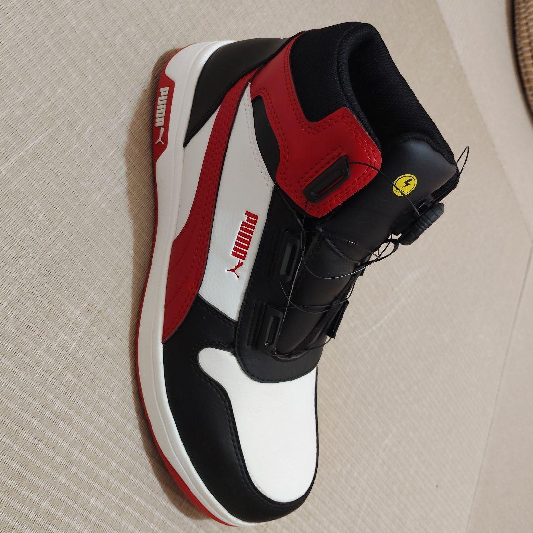 Puma ハイカットスニーカー ホワイト/ブラック/レッド