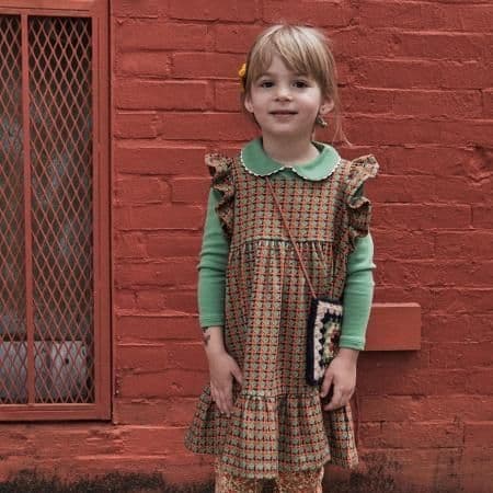 ワンピース mishaandpuff Ruffle Sleeve Dress Lattice