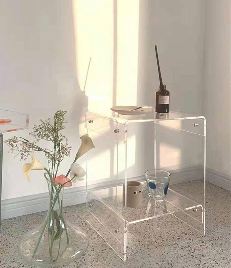 アクリルサイドテーブル シェルフ スペースエイジ ミッドセンチュリー 無印
