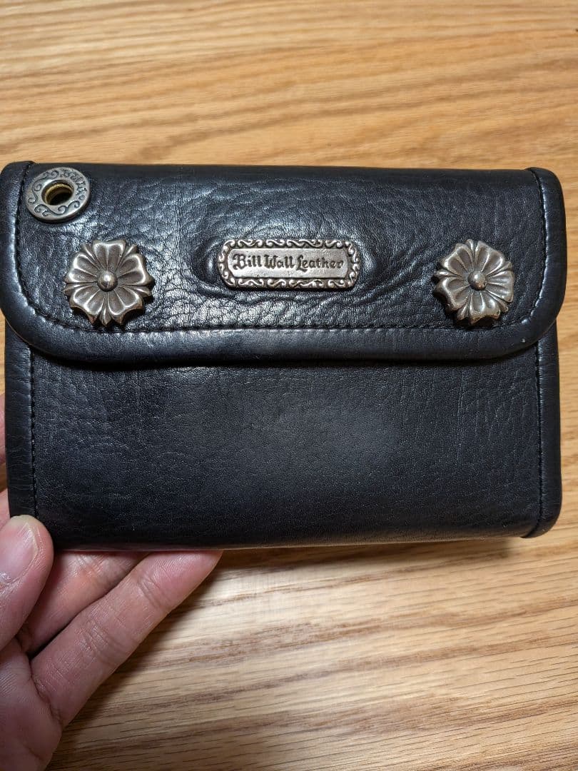 Bill Wall Leather ブラックレザー二つ折り財布