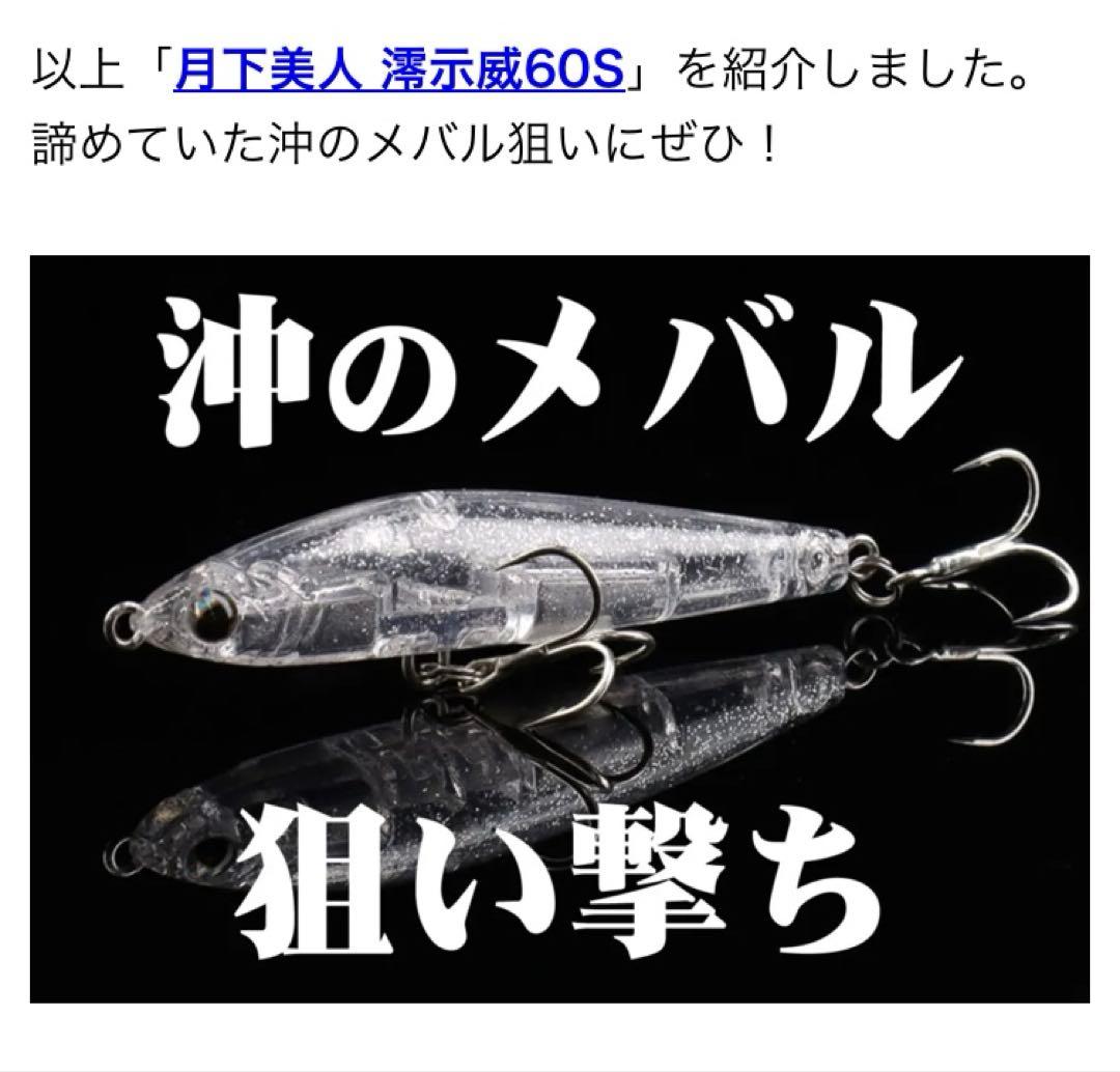 月下美人、メガバス、ソアレ、シンキング、ペンシル、ミノー、メタルマジック