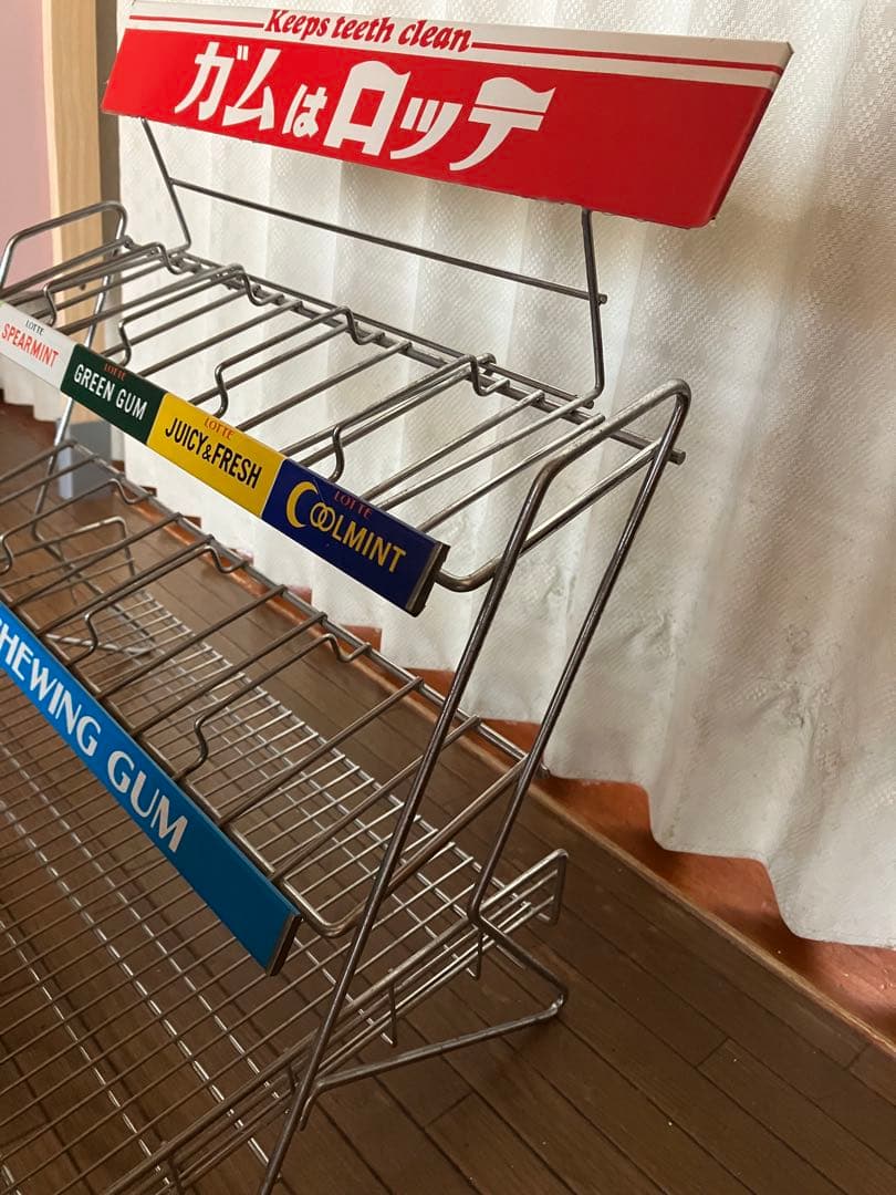 h*_様 昭和レトロ LOTTE ガム 陳列棚 非売品 ディスプレイ