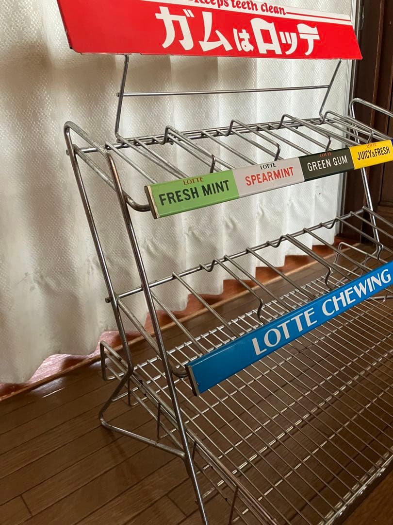 h*_様 昭和レトロ LOTTE ガム 陳列棚 非売品 ディスプレイ
