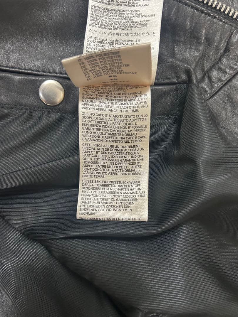 ディーゼル　レザージャケット　ライダース　シングル　ブラック　牛革