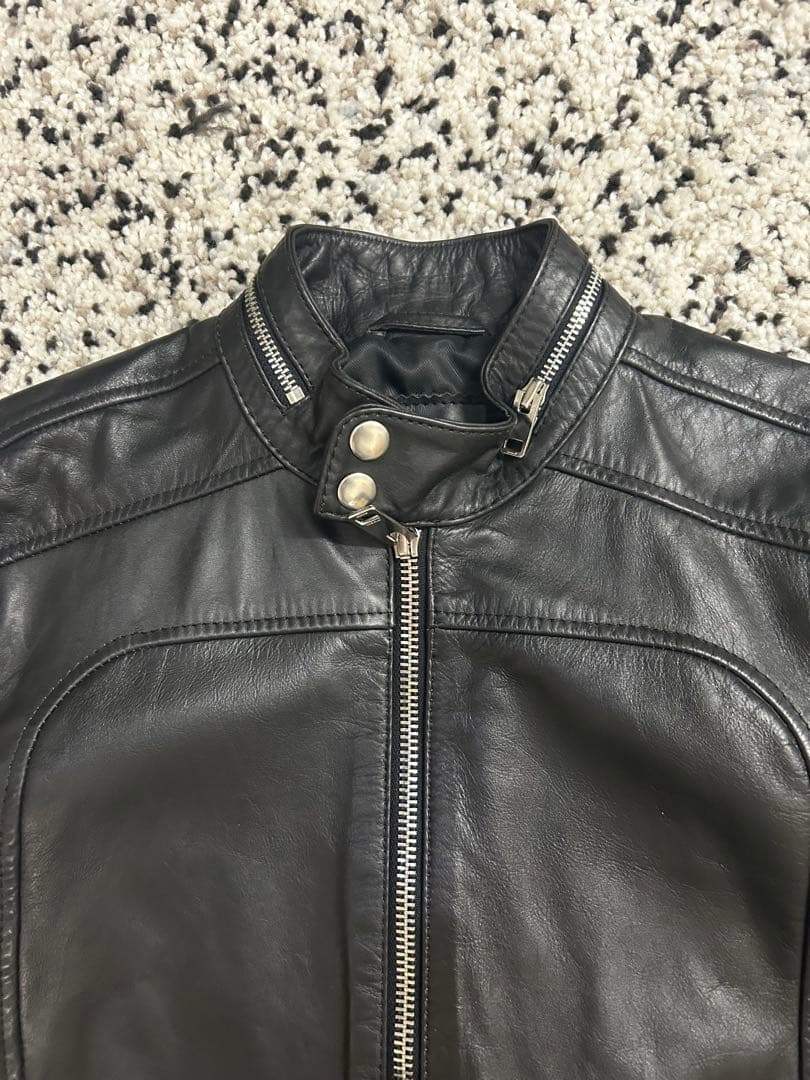 ディーゼル　レザージャケット　ライダース　シングル　ブラック　牛革