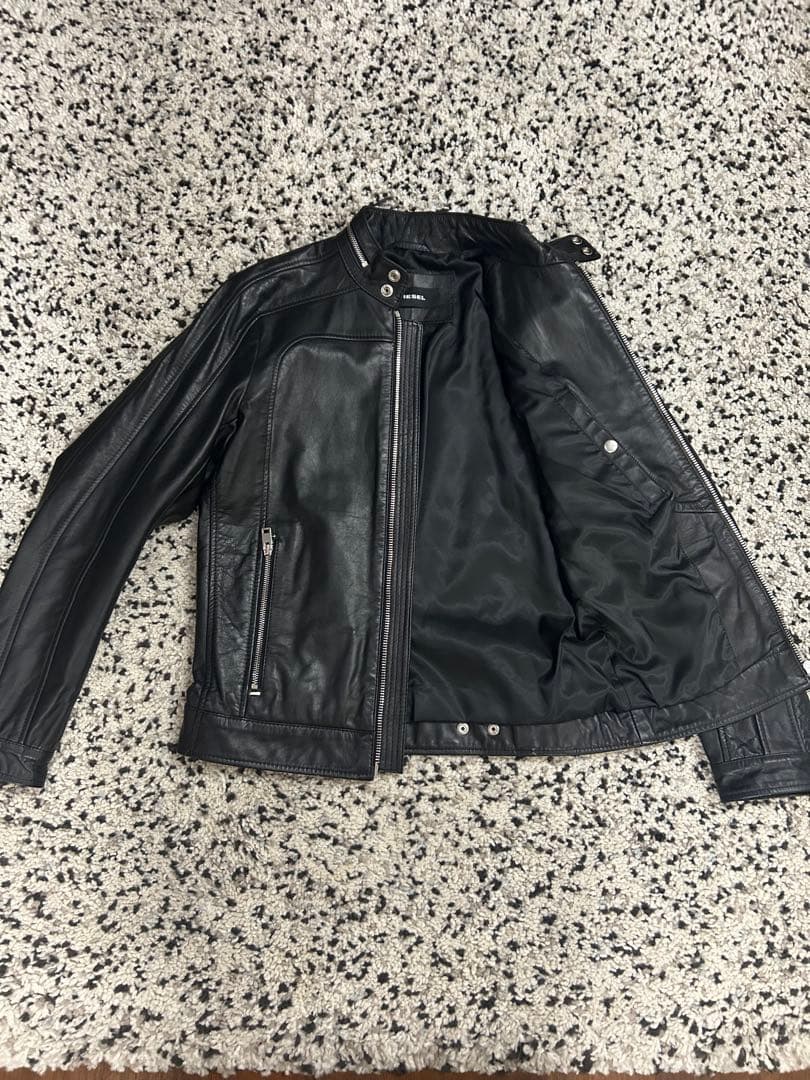 ディーゼル　レザージャケット　ライダース　シングル　ブラック　牛革