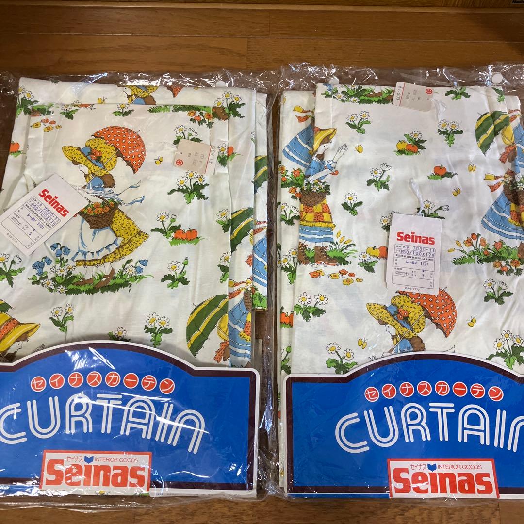 新品未使用！昭和レトロなカーテン　2枚セット