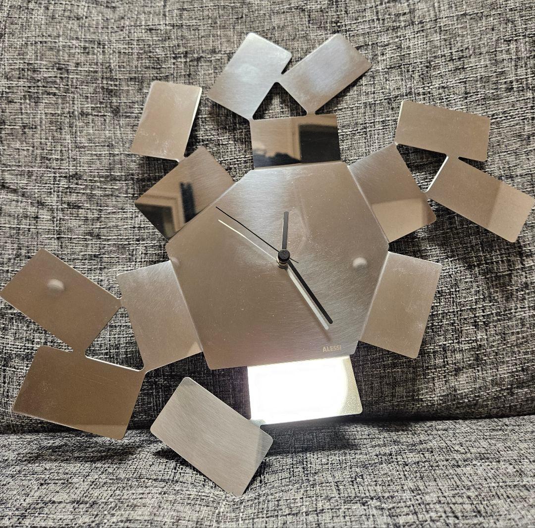 ALESSI 掛け時計 SCIROCCO シロッコ シルバー