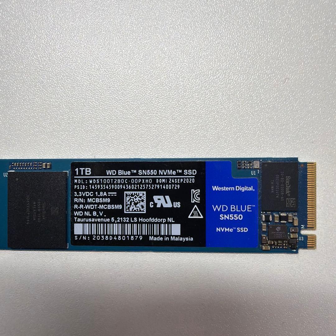 内蔵型SSD WD Blue SN550 1TB NVMe SSD WDS100T2B0C