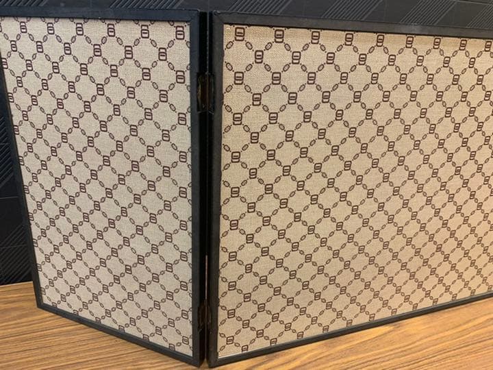 三月三枚折屏風　40号　梅と御所車