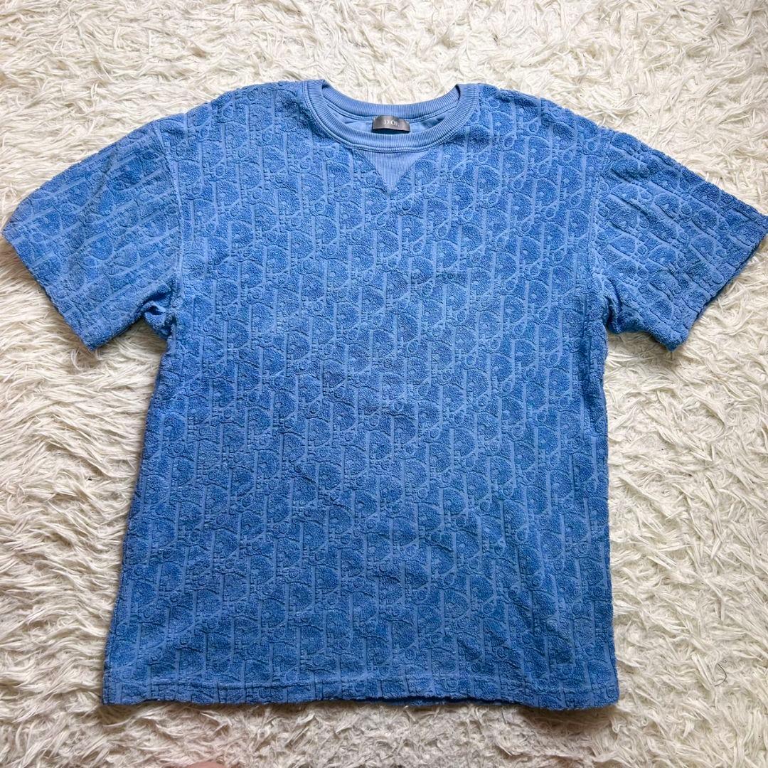 【美品】 Dior Homme パイル タオル ニット Tシャツ オブリーク