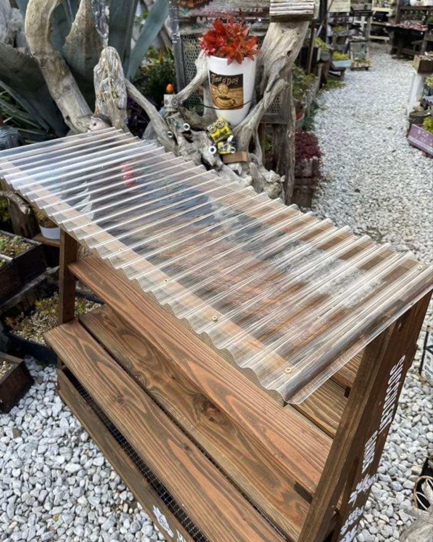 多肉植物棚　GAI-TO2（棚＋トレー）透明トタン屋根