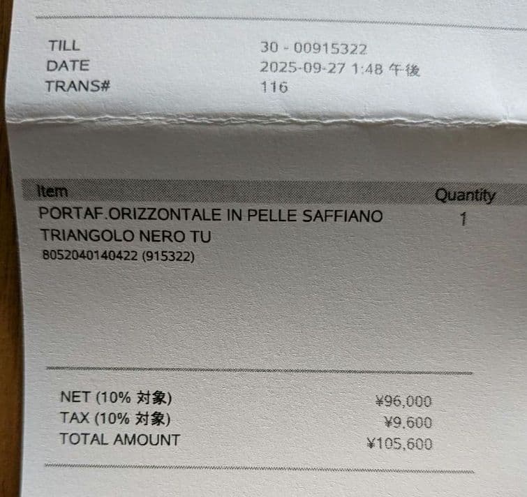 【未使用品】PRADA サフィアーノ トライアングル二つ折り財布