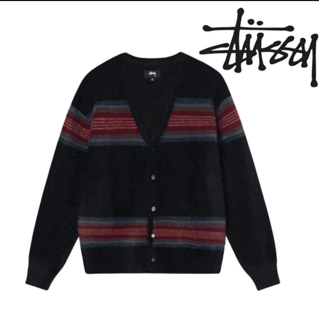Stussy stripe shaggy cardigan Mサイズ