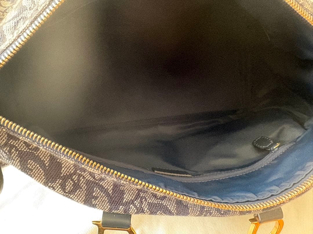 ⑥クリスチャンディオール トロッター柄 D金具 ボストンバッグ 南京錠　保存袋