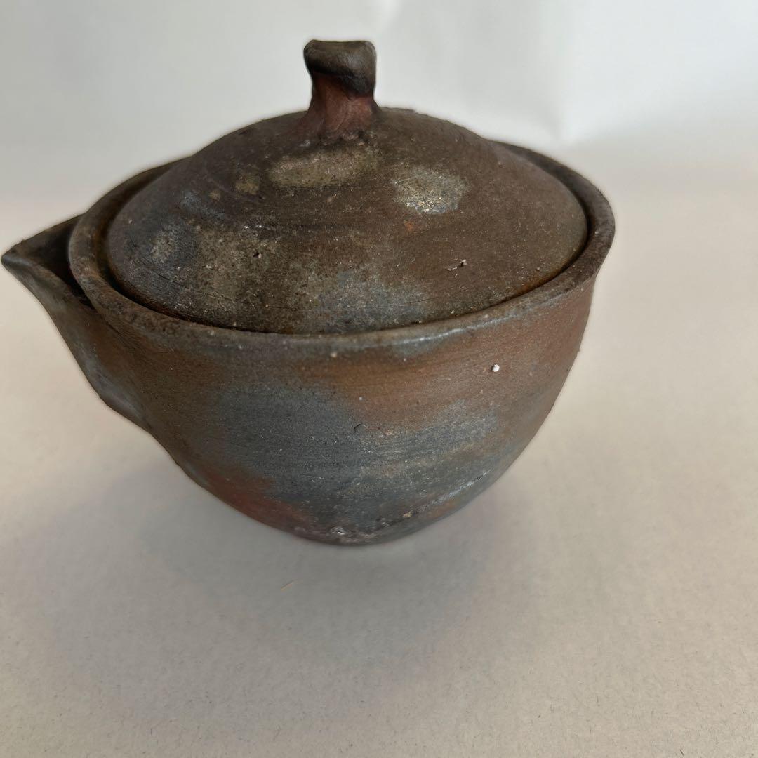 『値引き』【珍しい】備前焼　人間国宝　藤原啓　作　宝瓶　急須