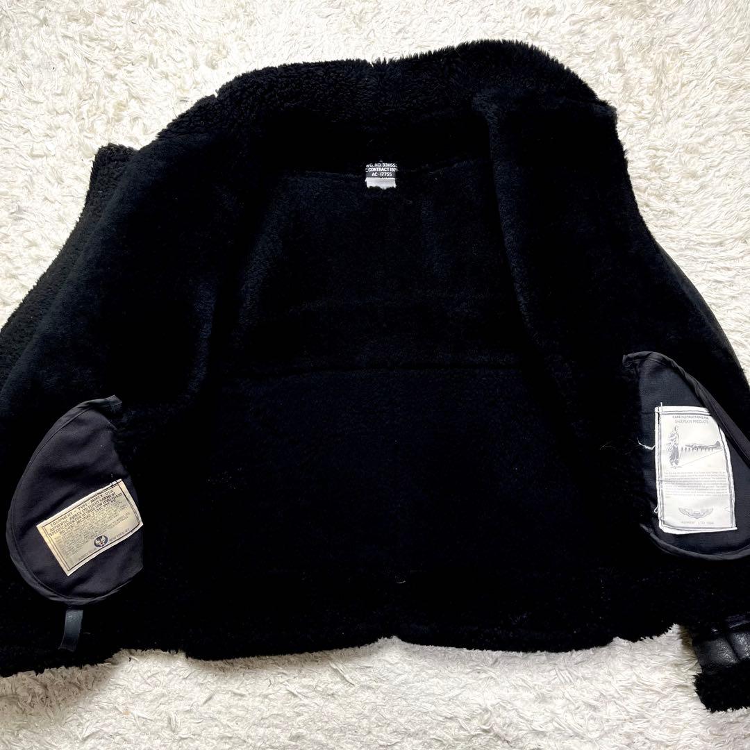 超肉厚/美品✨アヴィレックス B-3 ムートン フライトジャケット レザー 36