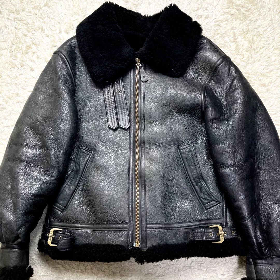 超肉厚/美品✨アヴィレックス B-3 ムートン フライトジャケット レザー 36