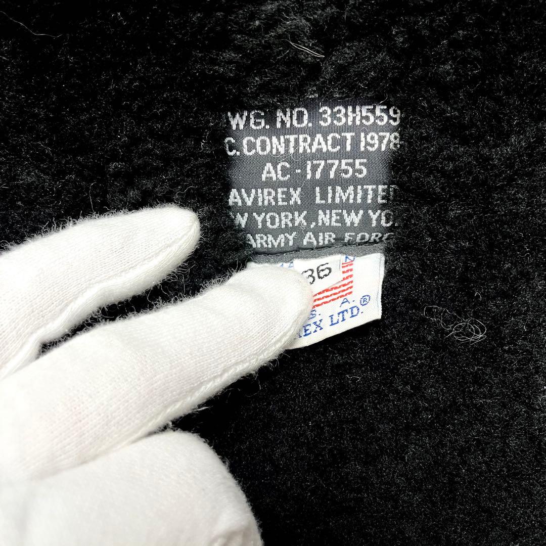 超肉厚/美品✨アヴィレックス B-3 ムートン フライトジャケット レザー 36