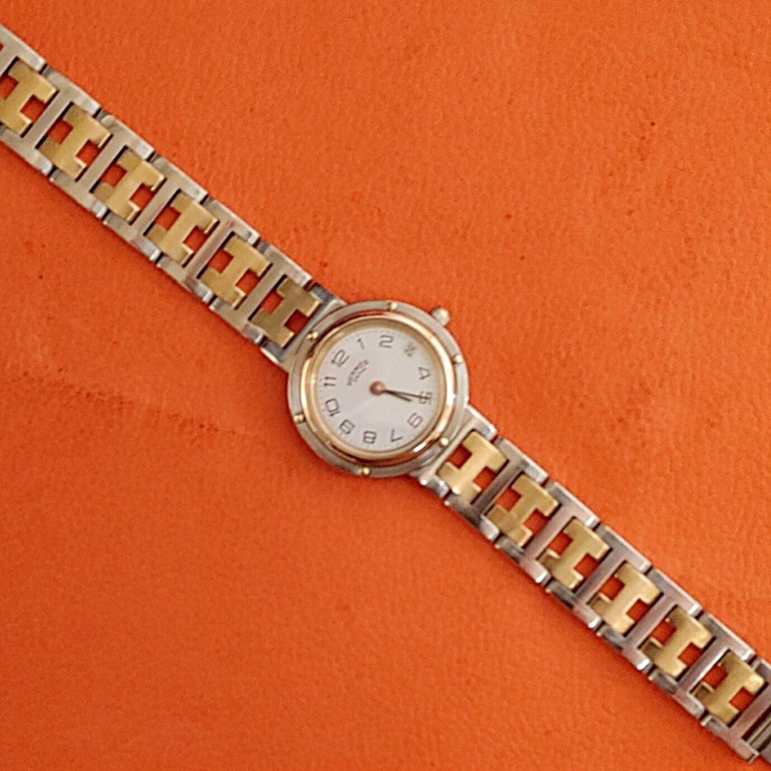 えりんこエルメス時計クリッパー/新品電池新品仕上げ正常稼働品/レディース