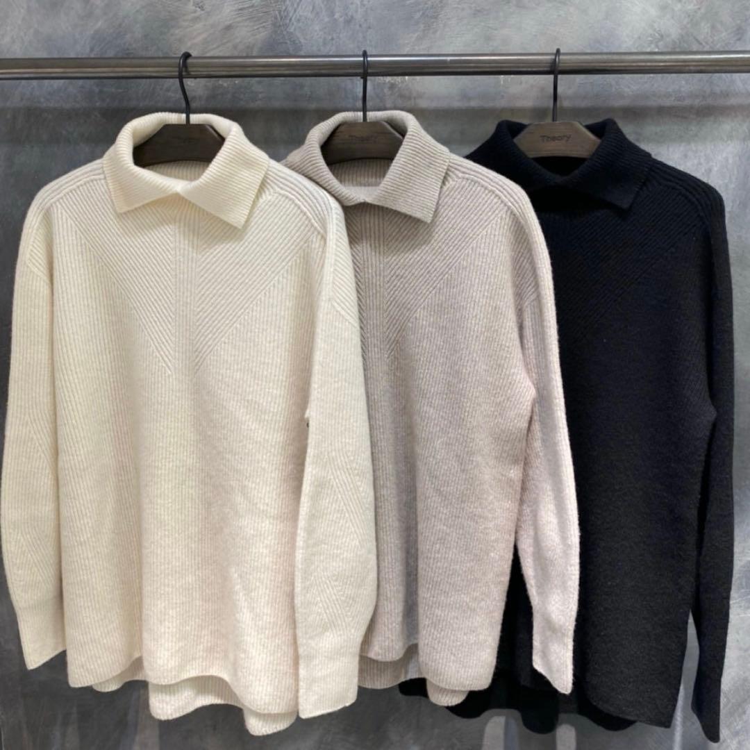 セオリー　タートルネック　リブニット　プルオーバー　カシミヤ混