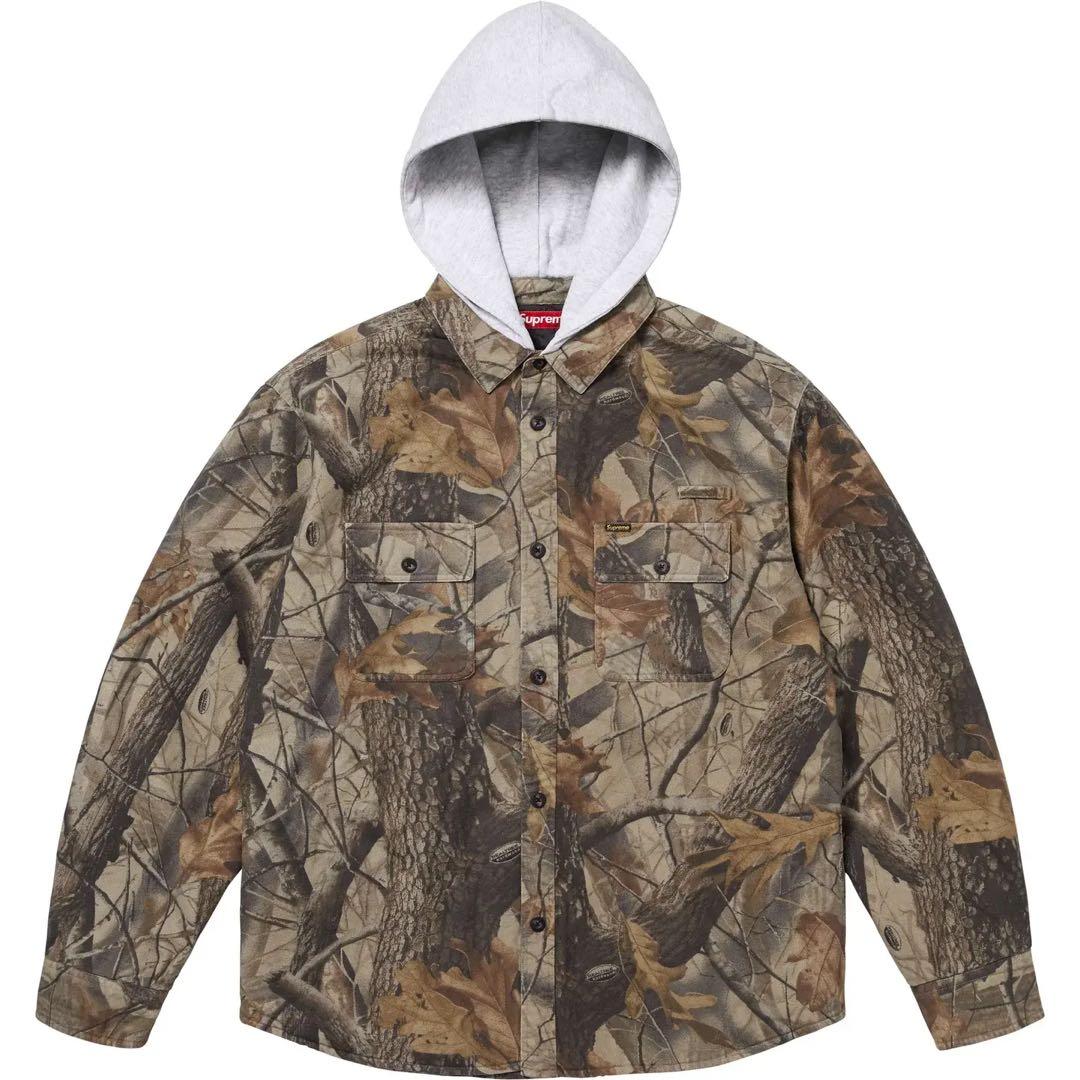 r*a様 supreme Hooded Flannel Shirt camo