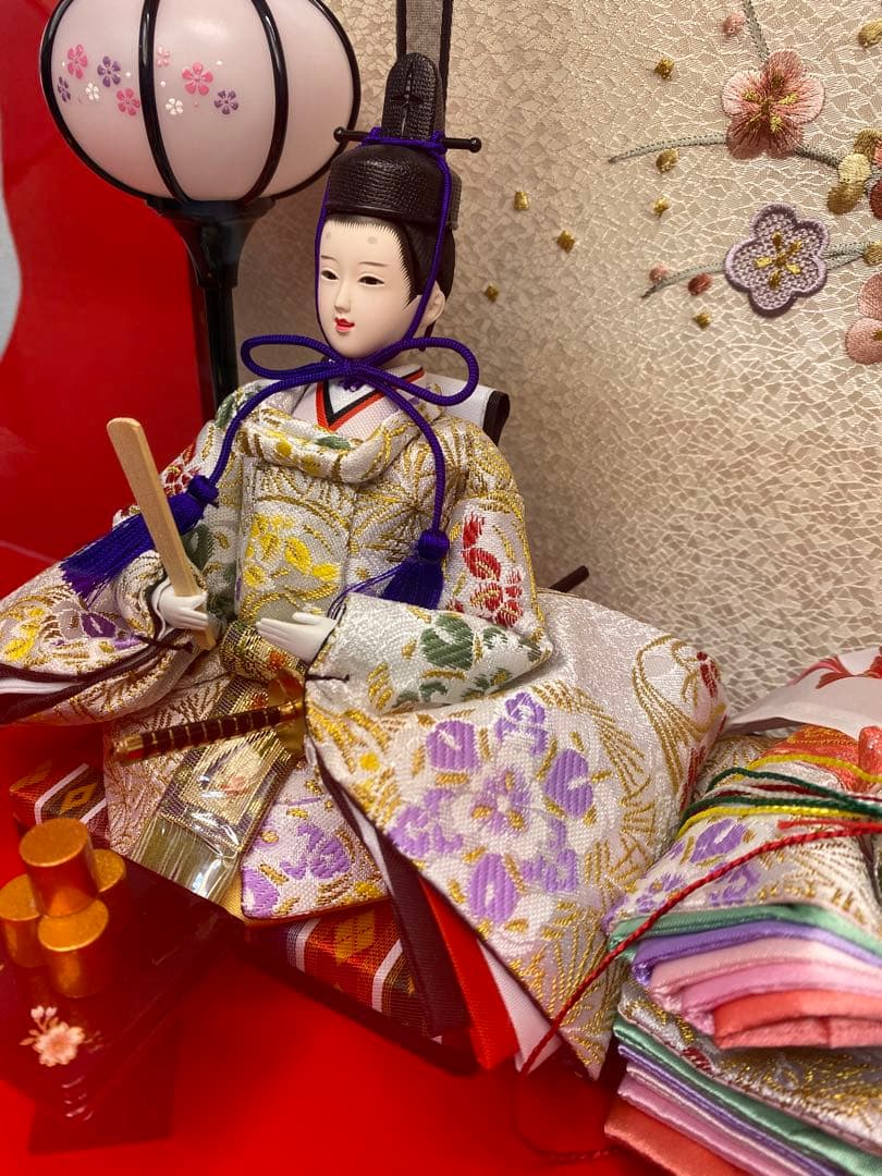 東京久月　雛人形アクリルケース入り親王飾り・間口約４１×奥行約２５×高さ約２８㎝