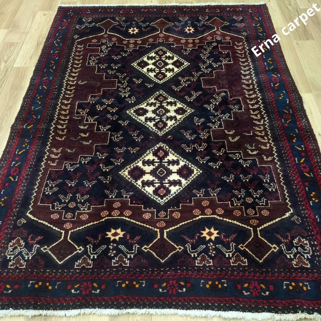 ペルシャ絨毯 手織り 草木染　スィールジャーン産 200x130 Sirjan