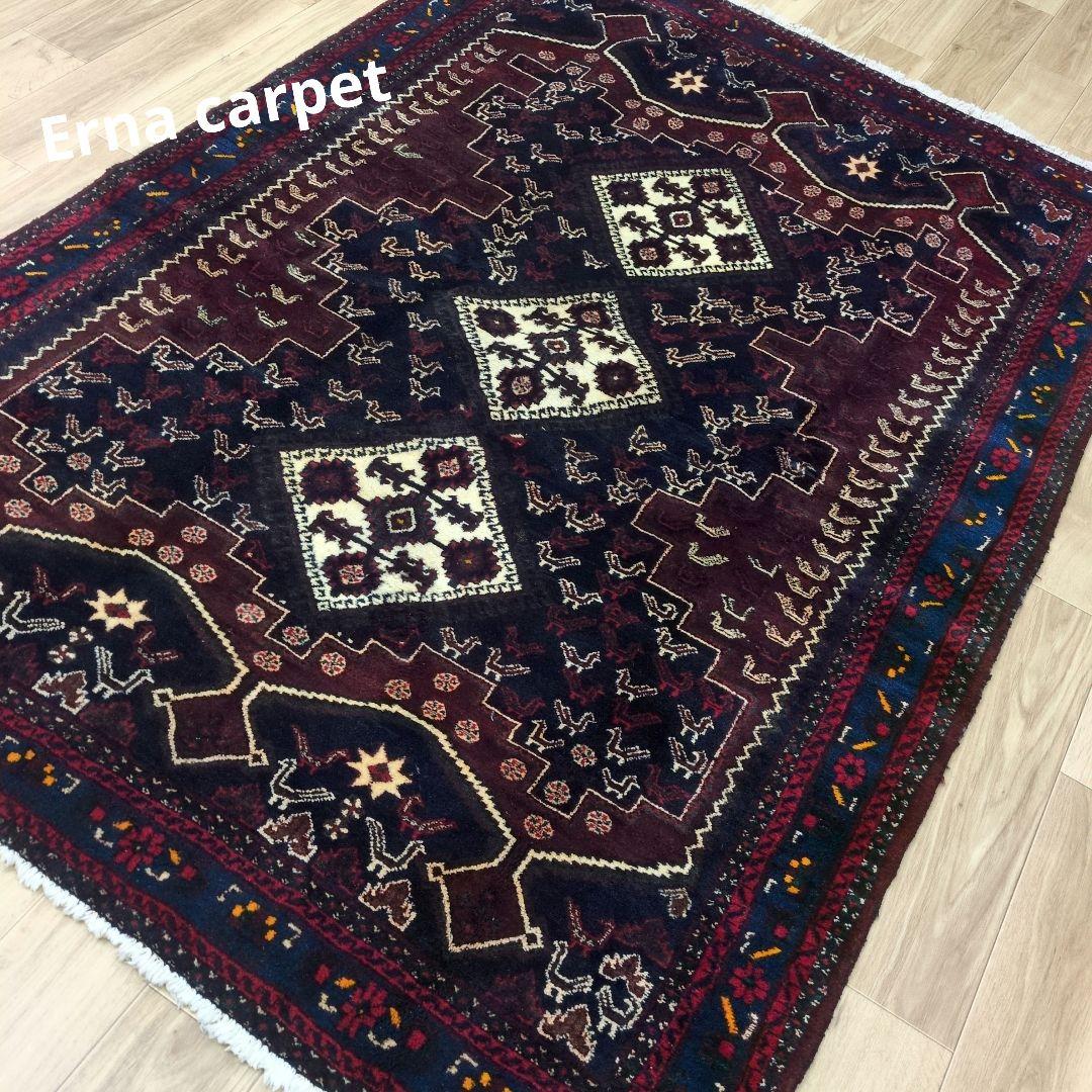 ペルシャ絨毯 手織り 草木染　スィールジャーン産 200x130 Sirjan