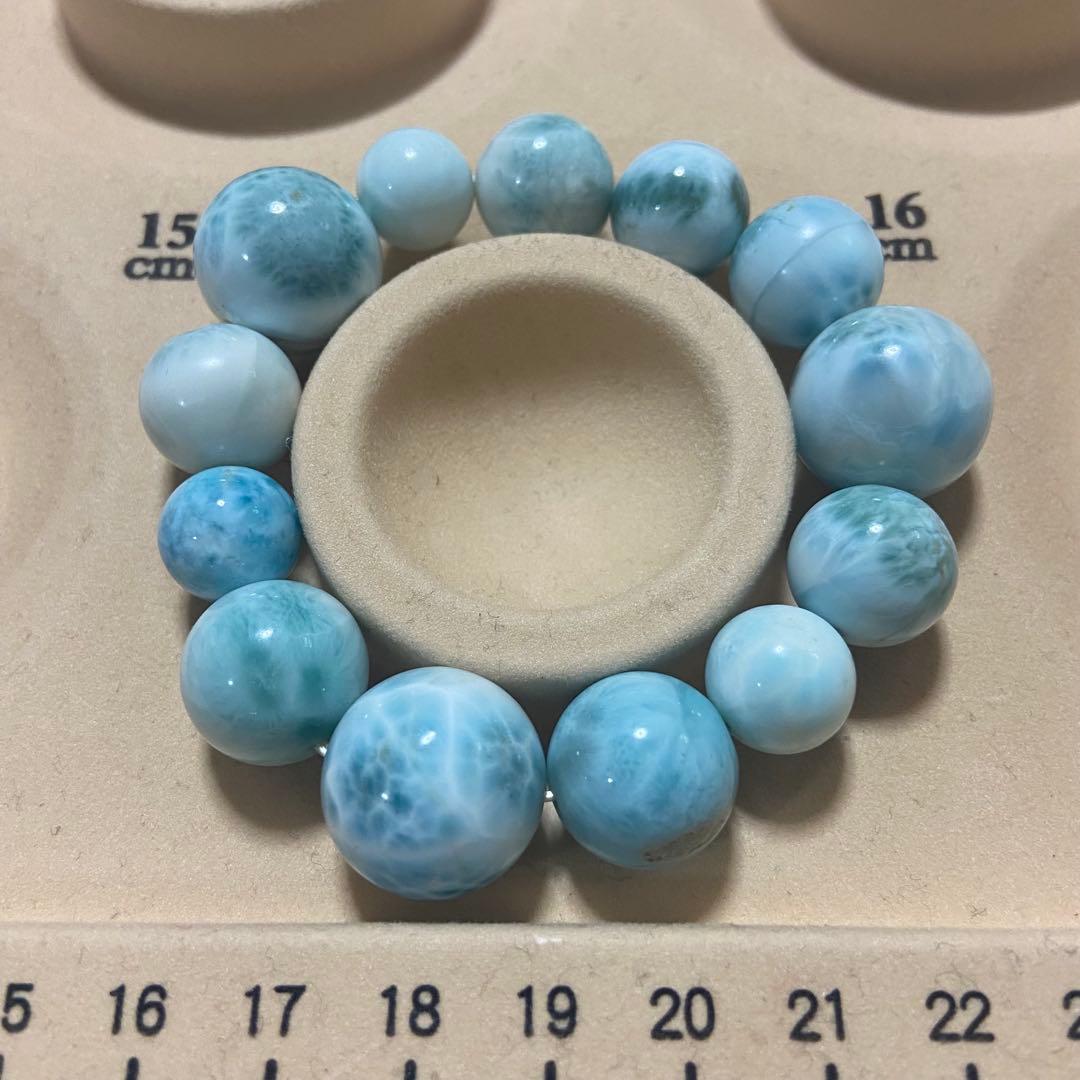 【今日明日のみうーたん】天然石 ラリマー 12-18mm ブレスレット