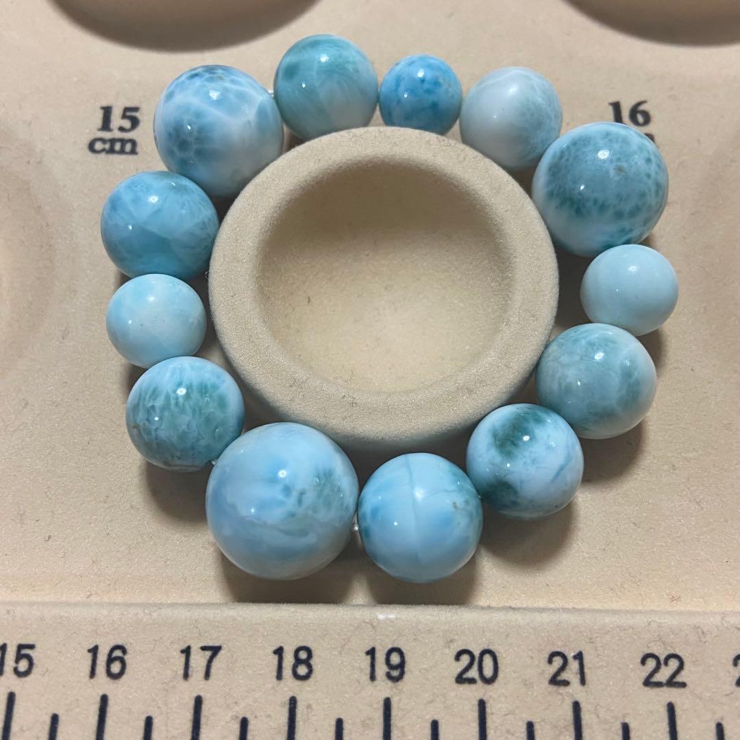 【今日明日のみうーたん】天然石 ラリマー 12-18mm ブレスレット