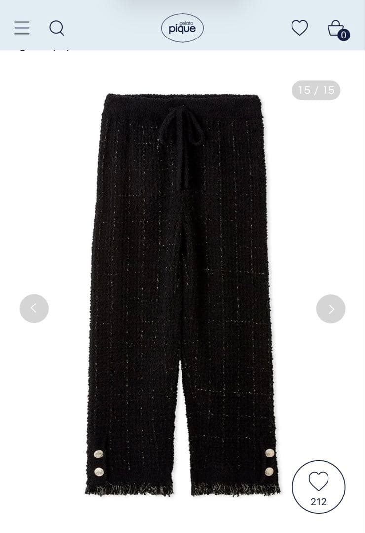 新品gelatopiqué【JOEL ROBUCHON】ツイードモコロングパンツ