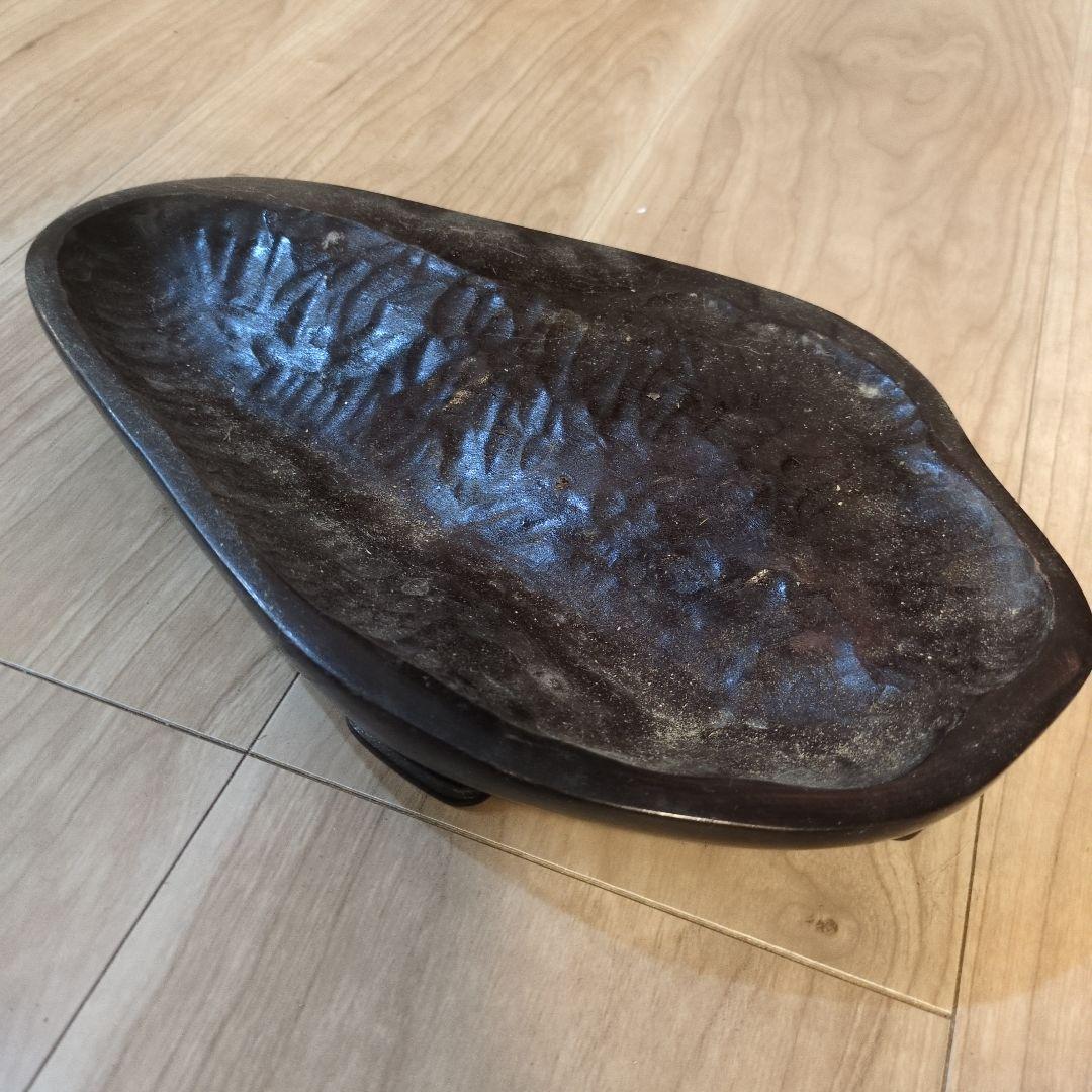 水石 溜まり 天然石 約4.6kg 原石 鑑賞石 自然石 専用台座付 希少 レア