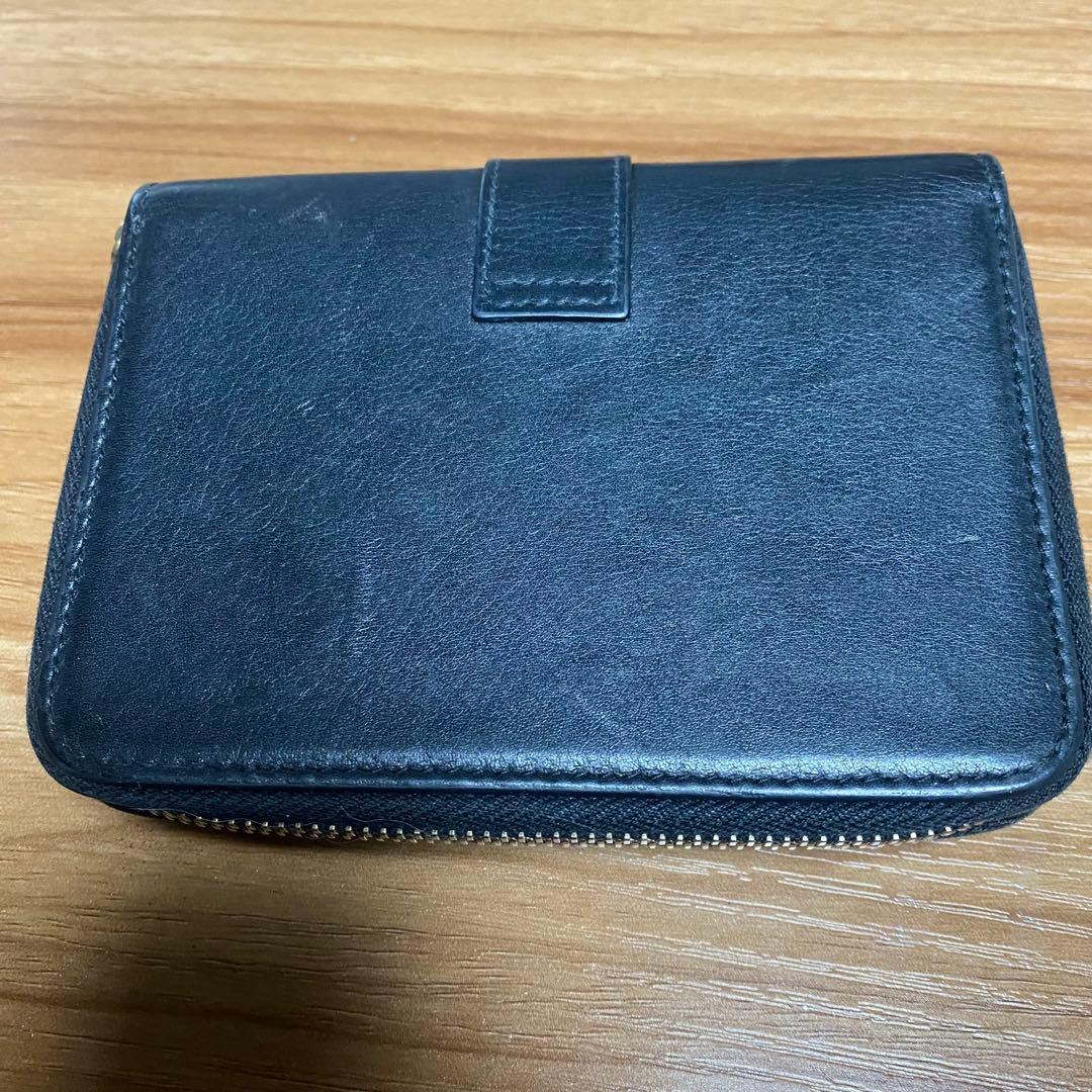 YSL ブラック　レザー 二つ折り財布