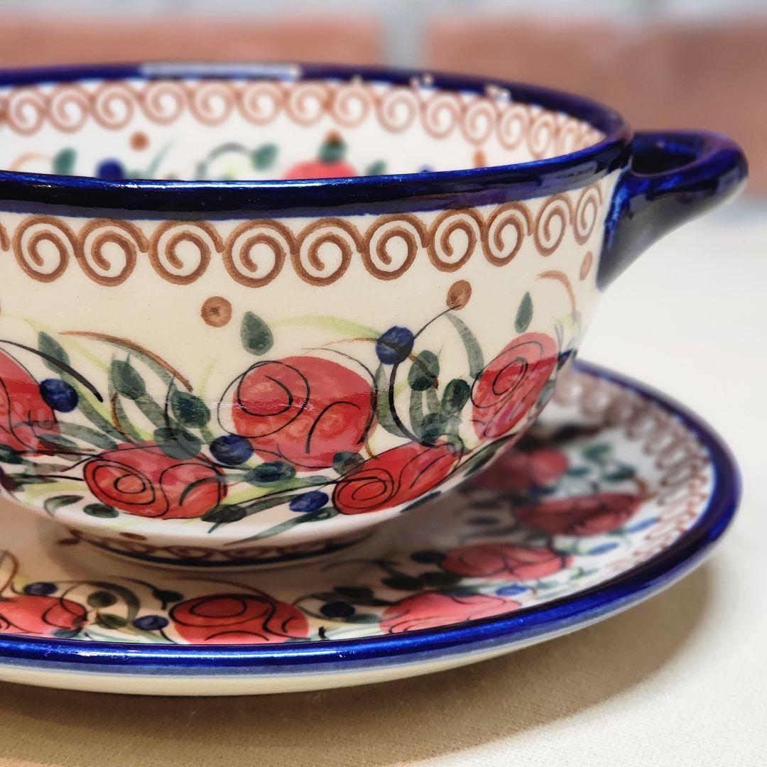 UNIKAT︎✦︎︎同柄✦︎プレート＆ハンドル付ボウル✦︎ポーリッシュポタリー