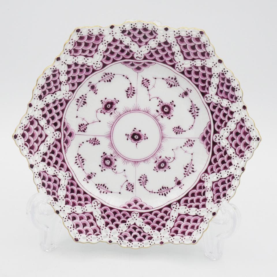 ロイヤルコペンハーゲン バーガンディ ダブルレース プレート 17.5cm #1