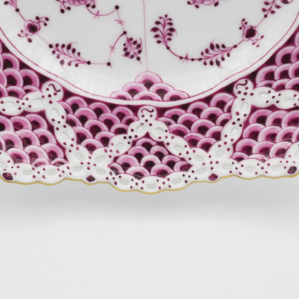 ロイヤルコペンハーゲン バーガンディ ダブルレース プレート 17.5cm #1