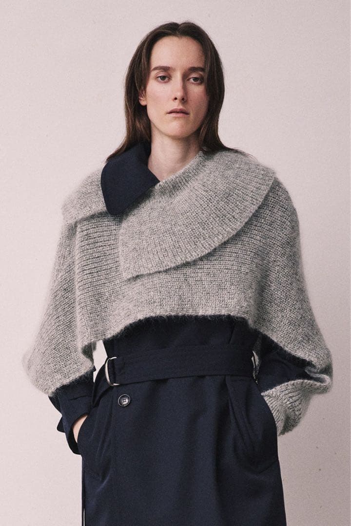 happy ラメミックス キッドモヘア スリーブマフラージレ