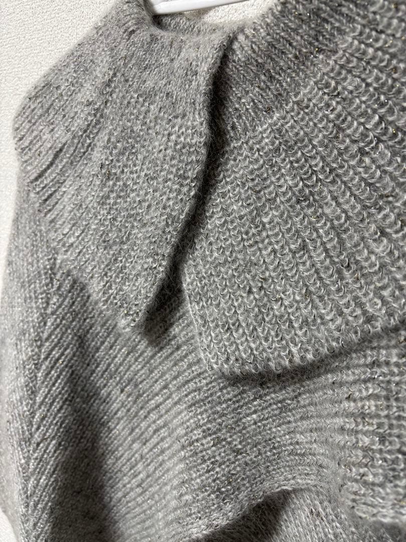 happy ラメミックス キッドモヘア スリーブマフラージレ