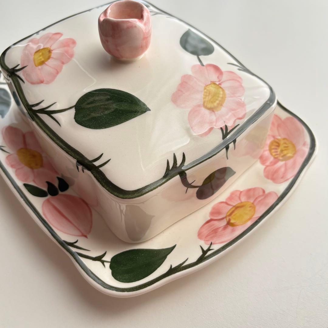 【西ドイツ】1950-70年代 ヴィレロイボッホ バターディッシュ 陶器 野バラ