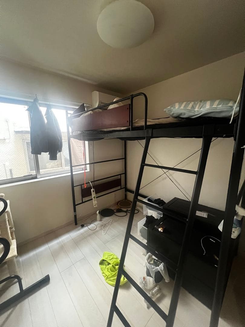 ブラック ロフトベッド セミダブルサイズ