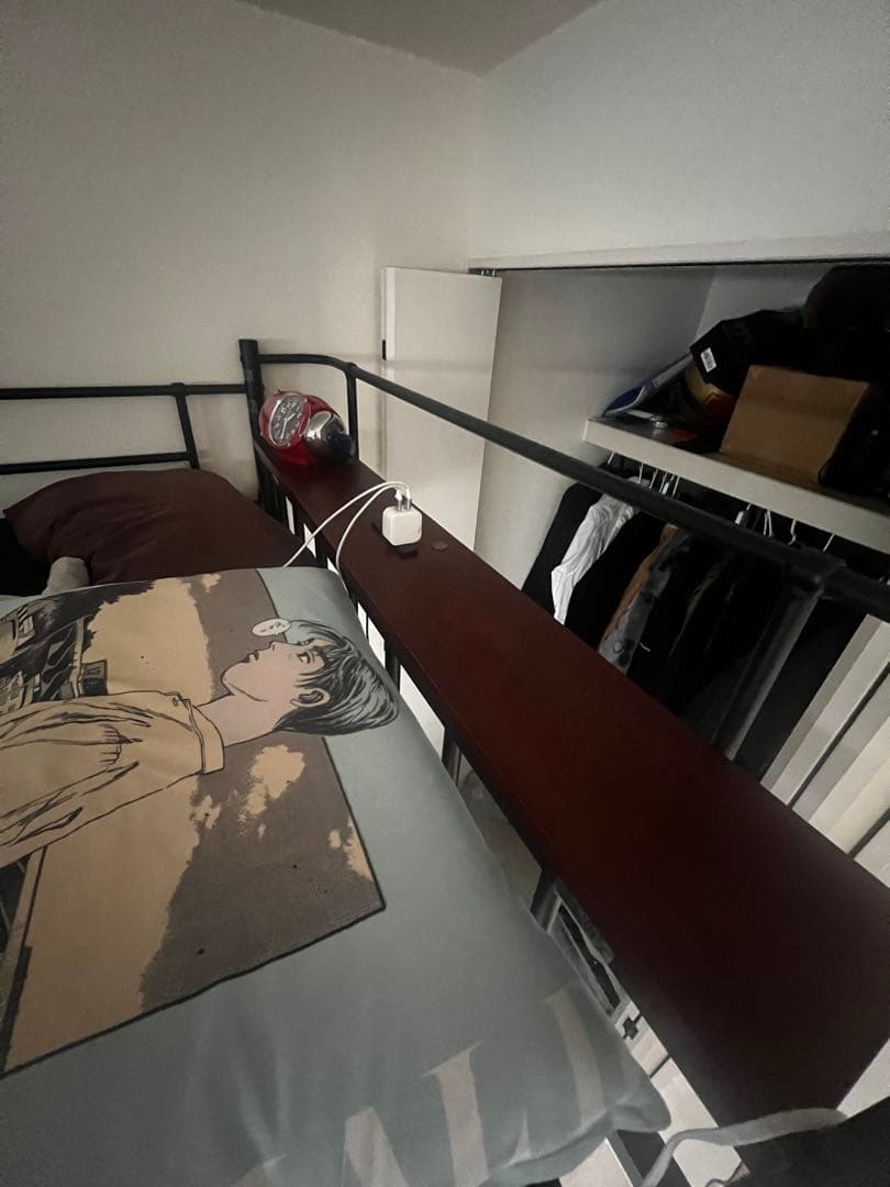 ブラック ロフトベッド セミダブルサイズ