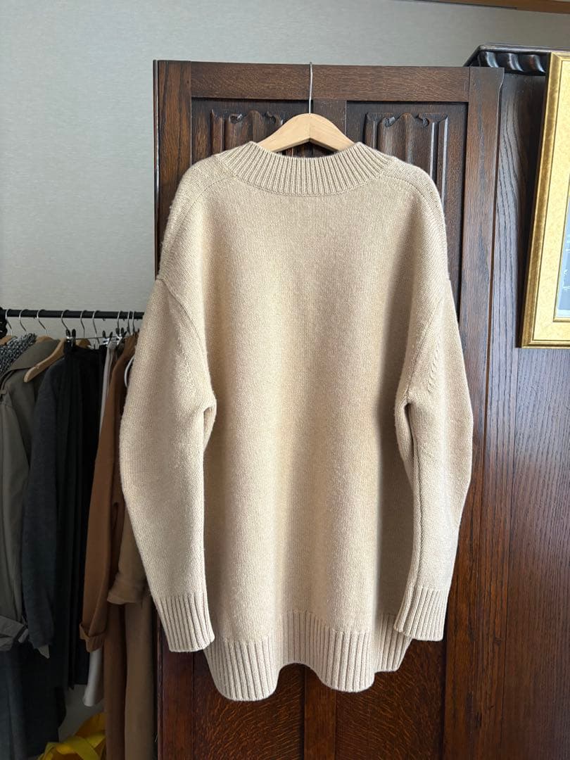 ドゥロワー カシミア 7G天竺編みVネックプルオーバーニット